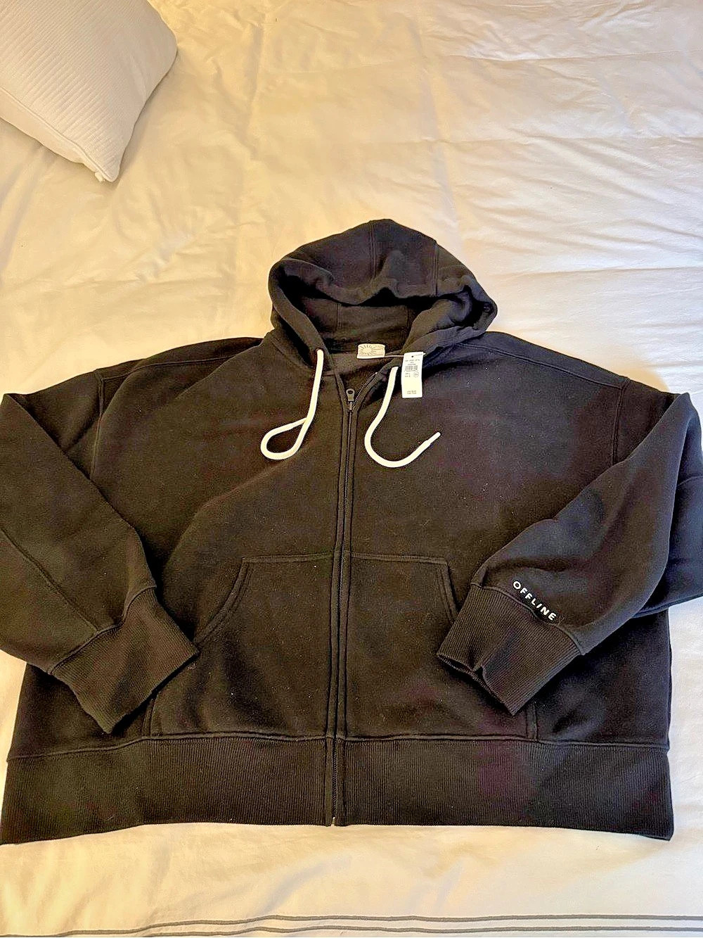 Aerie NWT Black oversized Zip-Up Hoodie